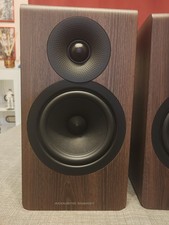 Pair of Acoustic Energy AE300 Mk II. Walnut + Van Damme Blue Cable 3m x 2