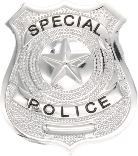 Adult police badge silver - adult,