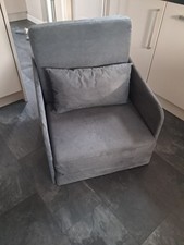 Grey Convertible Single Folding Sofa Bed Chair