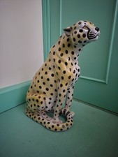 Vintage Ceramic Cheetah Statue