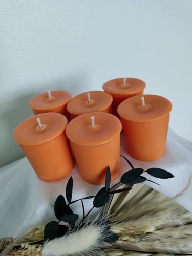 Rustic orange votive soy - votive, wax