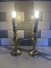 Pair Of Brass Effect Table Lamps Matching Pair