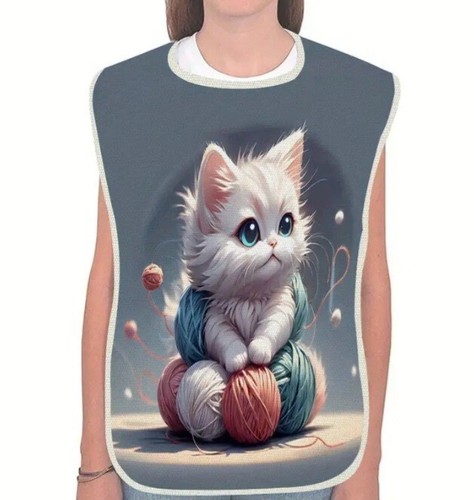 1pc kitten linen adult bib - -,