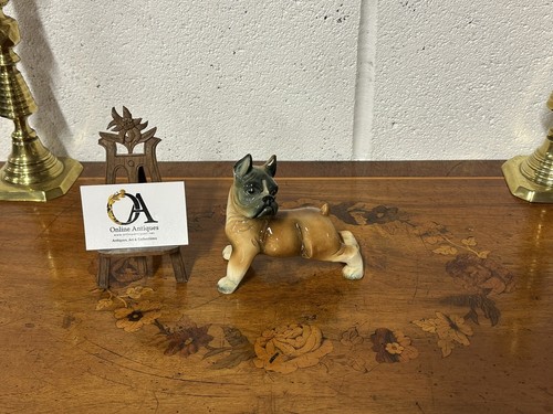 Vintage porcelain boxer dog - vintage,