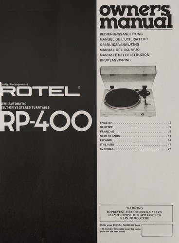 Rotel 400 stereo semi - rp-400,