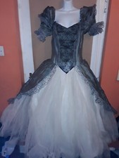 Vintage 1980s Gothic Wedding Dress Halloween Costume Size 10 - 12