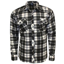 Men Thermal Insulated Brushed Fleece Lumberjack Shirt Check Winter Warm Work