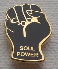 Northern Soul Fist Soul Power Enamel Pin Badge Black And Gold