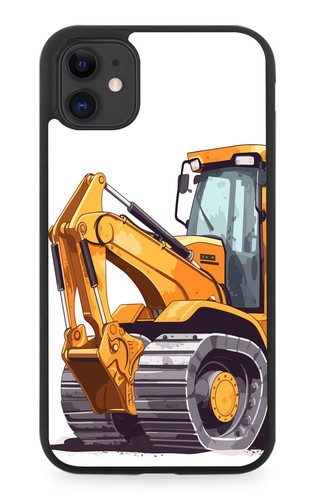 Yellow digger tractor - tractor, rubber