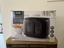 George Home Black Deep Fryer with 2.5L removable lid and basket opened not used