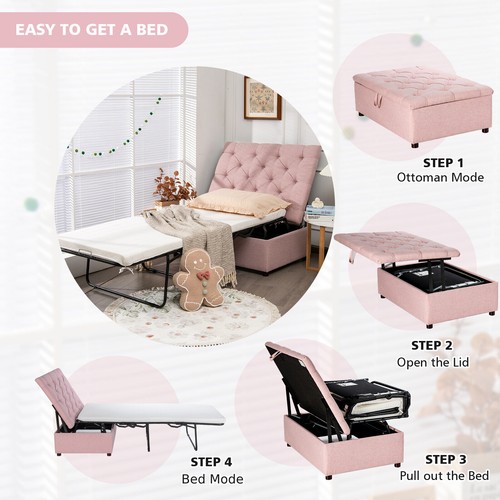 Folding ottoman sleeper - folding, 2-in-1