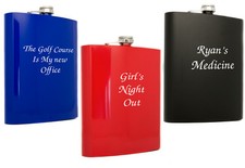 Personalised Large 48oz Stainless Steel Hip Flask, Any Message Laser Engraved