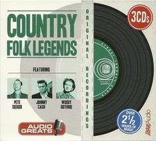 COUNTRY FOLK LEGENDS - 3 CD BOX SET - PETE SEEGER * JOHNNY CASH & WOODY GUTHRIE