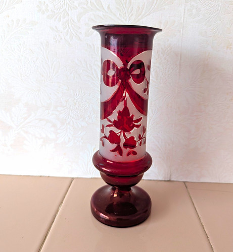 Antique bohemian ruby red cut - ruby,