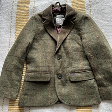 Jasper Conran Tweed Jacket Age 8 Varcity Edition Lined Corduroy Elbow Patches 