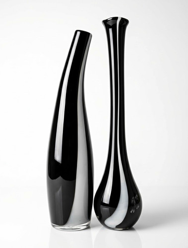 Pair black clear glass - &,