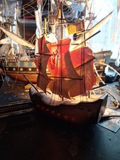 VINTAGE WOODEN CLOG MAYFLOWER SHIP LIGHT