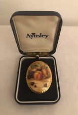 A nice vintage AYNSLEY orchard fruit china Brooch