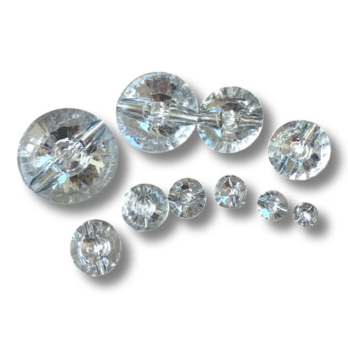 Round crystal buttons - crystal, faux