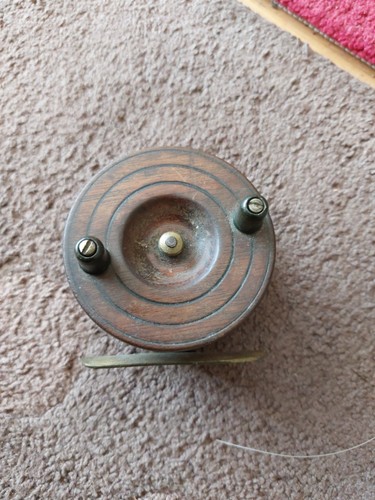 Vintage wooden fishing - fishing, reel