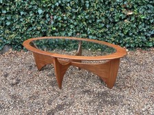 VINTAGE MID CENTURY G PLAN ASTRO OVAL TEAK COFFEE TABLE