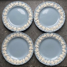 4 x vintage Wedgwood Embossed Queens Ware 6.25” 15.5 cm Scalloped Side Tea Plate