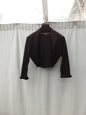 Debenhams Black Viscose Cotton Blend Bolero Cropped Cardigan Shrug 8