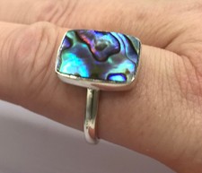 Abalone ring, solid Sterling