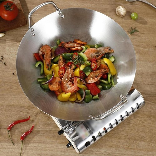Stainless steel wok - steel, frying