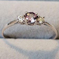 Petite Color Change Alexandrite & White CZ 925 Sterling Silver Promise Ring- Sz