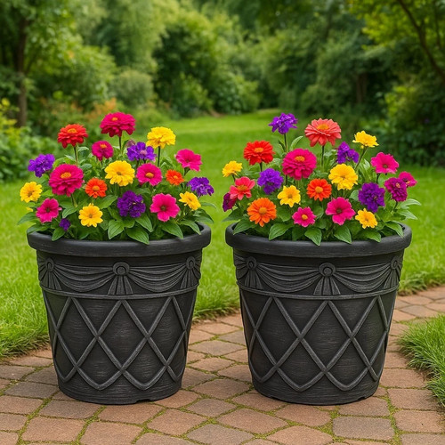 Silver effect round plant - effect,