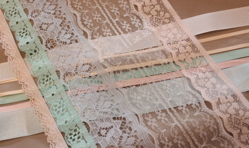 Pastel lace and ribbon - pastel,
