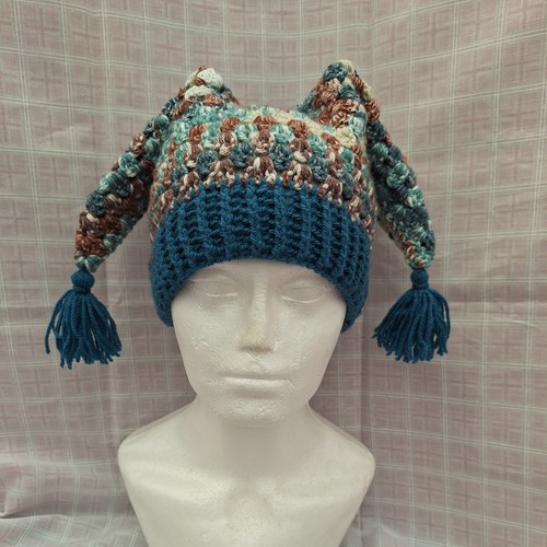 Hand crochet jester - jester, hat