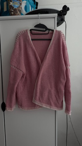 Pink oversized chunky knit - pink,