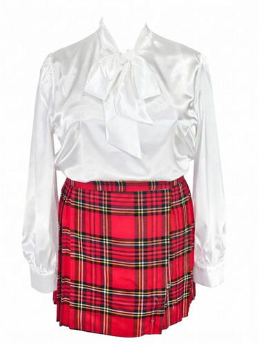 White glossy satin - , long