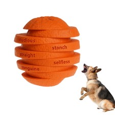 Indestructible Dog Toys Dog Chew Toy Treat Dispenser Interactive Pet Orange Toy