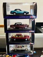 Corgi British Leyland Pack of 4 Cars - Rover 3500SE, Rover P6, Jaguar XJ6, TR7