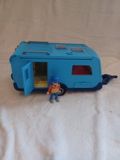 Playmobil 2013 Blue Caravan 4859 With Figure Camper Trailer Vintage Collectable