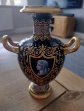 Coalport Antique Blue & gilt Porcelain Vase with enamel. 1881-1891.  Perfect.