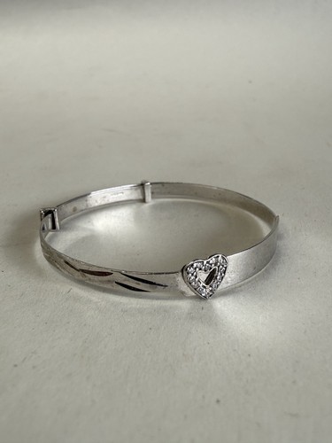 9ct white gold baby bangle - gold,