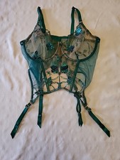 Honey Birdette Whitney Emerald Green Bustier Size 36F Brand New Without Tags