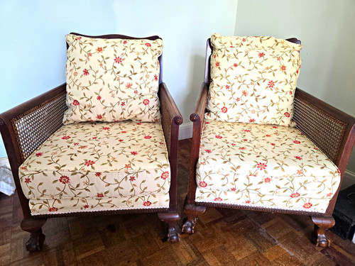 Antique bergere armchairs - bergere,