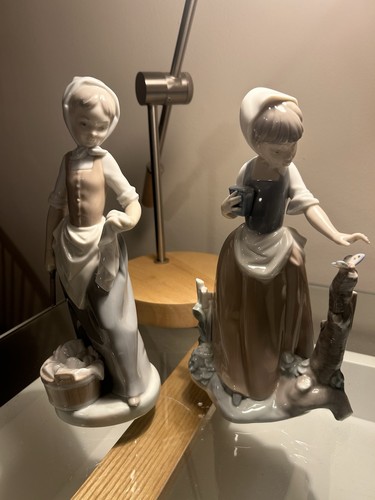 Pair nao lladro figurines girl - nao,