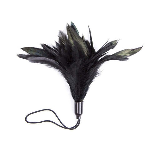 Black feather teaser hand loop - black,