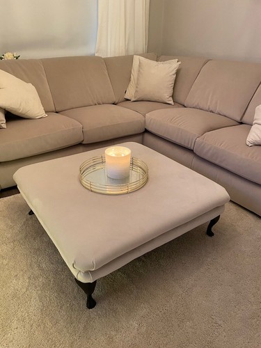 Extra large velvet footstool - ,