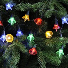 Vintage Christmas Tree Lights - 50 Multicolour Flowers