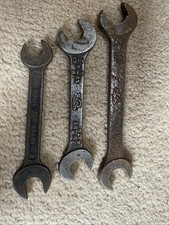 3x Vintage Snail Brand Open Ended Spanners 5/16 3/8 1/4 1/2