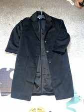 Topshop Uk 10 Black Mid Length Coat Black  With Pockets New