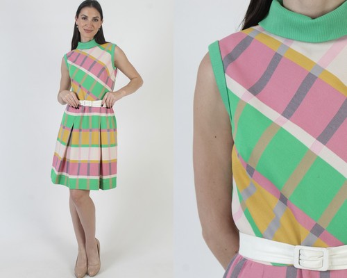 Vtg easter sunday plaid dress - sunday,