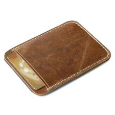 Thin Mini Wallet Leather Man Billfold Holder Genuine Leather Money Clip  Man